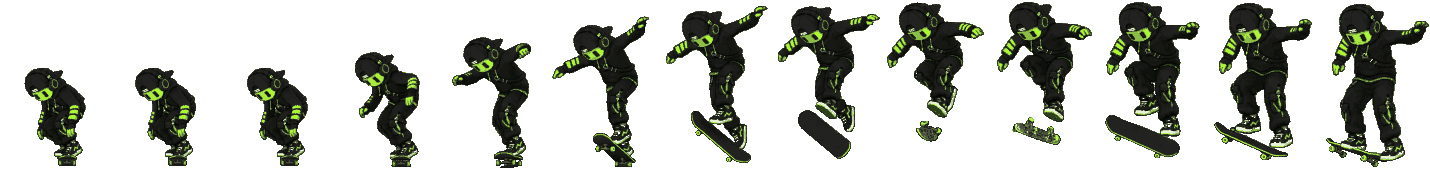 360 Flip. Pixel art animated from real footage.